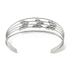 Non-Tarnish 304 Stainless Steel Hollow Open Cuff Bangles BJEW-Q348-03P-10-3