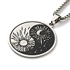 304 Stainless Steel Enamel Yin Yang with Sun & Moon Pendant Necklaces NJEW-G115-05P-2