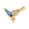 Rack Plating Brass Micro Pave Clear Cubic Zirconia Pendants KK-K341-55G-2