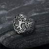 Retro 316 Stainless Steel Tree of Life Finger Rings FIND-PW0020-09D-3