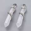 Natural Quartz Crystal Big Pointed Pendants G-F696-B15-2