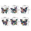 6Pcs Butterfly DIY Diamond Painting Keychain Kit PW-WG89143-01-5