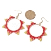 Handmade Glass Seed Beads Sun Dangle Earrings EJEW-MZ00297-3