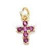 Brass Micro Pave Cubic Zirconia Pendants KK-A293-20G-01-1