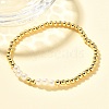 Brass Beaded Stretch Bracelets for Women BJEW-U018-01G-3