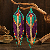 Bohemian Style Handmade Glass Bead Dangle Earrings for Daily Wear and Gifting KQ2432-1