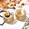 Rack Plating Brass Micro Pave Clear Cubic Zirconia Cuff Earrings for Women EJEW-C125-16G-2