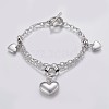 304 Stainless Steel Charm Bracelets BJEW-K205-54P-1