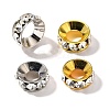 Brass Rhinestone Spacer Beads KK-M313-44E-1