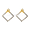 Ion Plating(IP) 304 Stainless Steel Hollow Rhombus Stud Earrings EJEW-C118-04D-1