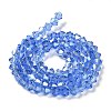 Transparent Electroplate Glass Beads Strands EGLA-A039-T6mm-B07-2