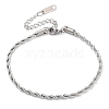 304 Stainless Steel Rope Chain Bracelets for Women BJEW-G712-14B-P-1