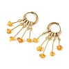 Natural Amber Hoop Earrings EJEW-JE07426-4