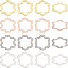  32Pcs 4 Color Hammered Brass Flower Linking Rings KK-NB0001-58-1