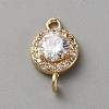 Light Gold Plated Brass Pave Cubic Zirconia Connector Charms KK-CJC0001-41KCG-05-1