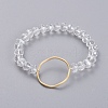 Faceted Rondelle Glass Beads Stretch Bracelets BJEW-JB04991-01-1