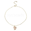Heart Light Gold Brass Micro Pave Cubic Zirconia Pendant Necklaces NJEW-E105-09KCG-01-2