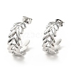 Non-Tarnish Leaf Wrap Stud Earrings EJEW-G293-03P-1