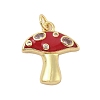 Mushroom Rack Plating Brass Micro Pave Cubic Zirconia Pendants KK-Z074-15G-2