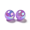 UV Plating Opaque Rainbow Iridescent Acrylic Beads LS-SACR-A001-03I-2