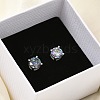 925 Sterling Silver Moissanite Rhinestone Stud Earrings EJEW-U042-04P-3