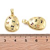 Rack Plating Brass Micro Pave Cubic Zirconia Pendants KK-Z071-71G-3