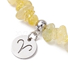 Natural Citrine Chip Beaded Stretch Bracelets BJEW-JB11133-03-3