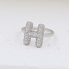 Brass Micro Pave Clear Cubic Zirconia Cuff Rings FS-WG17FF6-08-1