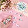 48Pcs 8 Colors Printed Opaque Acrylic Beads MACR-SC0002-64-3