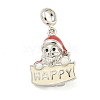 Anti-Tarnish Rhodium Plated 925 Sterling Silver Enamel Christmas European Dangle Charms LS-STER-Z010-02P-02A-1