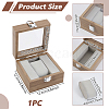 Wooden Single Watch Display Cases with Glass Window Lid and Velvet Pillow Inside CON-WH0043-306C-2