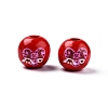 Valentine's Day Theme Printed Wooden Beads WOOD-D006-03-2