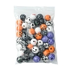 45Pcs 9 Colors Printed Round Wood European Beads WOOD-FS0001-21-6