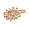 Brass Micro Pave Clear Cubic Zirconia Pendants LS-ZIRC-U003-01G-09-2