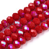 Electroplate Opaque Solid Color Glass Beads Strands X1-EGLA-A034-P8mm-L21-1