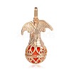 Golden Plated Brass Hollow Round Cage Pendants KK-J249-09G-3