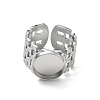 304 Stainless Steel Cuff Ring Components SA-CBA37BC-17C-P-2