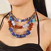 Acrylic Beaded Multilayer Necklaces & Dangle Earrings Sets for Women WGE7314-02-2