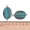 Synthetic Picture Jasper Dyed Connector Charms KK-F868-19G-01-3