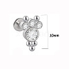 316L Surgical Stainless Steel & G23 Titanium & Crystal Rhinestone Flat Round Cartilage Earrings WGA7630-37-1