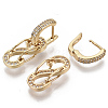 (Jewelry Parties Factory Sale)Brass Micro Pave Cubic Zirconia Huggie Hoop Earring EJEW-N011-07G-3