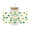 Saint Patrick's Day Theme PET Clear Film Clover Rub on Transfer Stickers for Glass Cups PW-WG36251-03-1