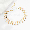 Fashionable Real 18K Gold Plated Brass Tassel Bell Anklet for Women Beach Casual Style ZR1813-1