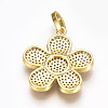 Brass Micro Pave Cubic Zirconia Pendants ZIRC-T004-17G-3