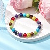 8mm Round Mixed Gemstone Beaded Stretch Bracelets BJEW-JB10438-2