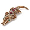 Crocodile Alloy Rhinestone  Brooches JEWB-Q006-04A-2