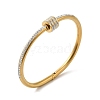 304 Stainless Steel Pave Crystal Rhinestone Screw Bangles for Women BJEW-E099-01G-1