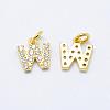 Brass Micro Pave Grade AAA Cubic Zirconia Charms ZIRC-P067-11G-W-NR-1