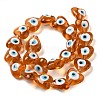 Heart Evil Eye Lampwork Bead Strands LAMP-R119-07-2