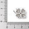 Brass Micro Pave Clear Cubic Zirconia Connector Charms KK-C086-04P-3